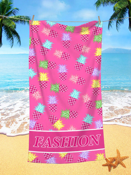 Experience the ultimate in luxury with our Pineapple Paradise beach towel. Crafted from high-quality superfine fiber, this towel is perfect for swimming, vacations, travel, and camping. The lush pineapple print adds a stylish touch, while the durable material ensures long-lasting use. Pack your bag and embrace the paradise!