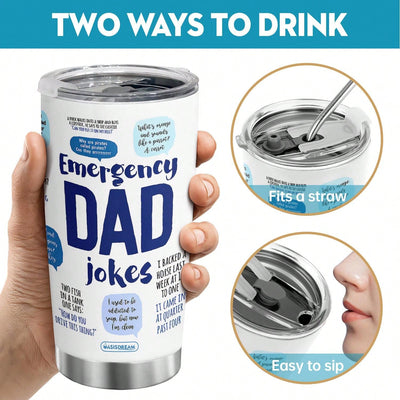 20oz Dad Jokes Stainless Steel Tumbler: The Perfect Gift for Men on-the-go!