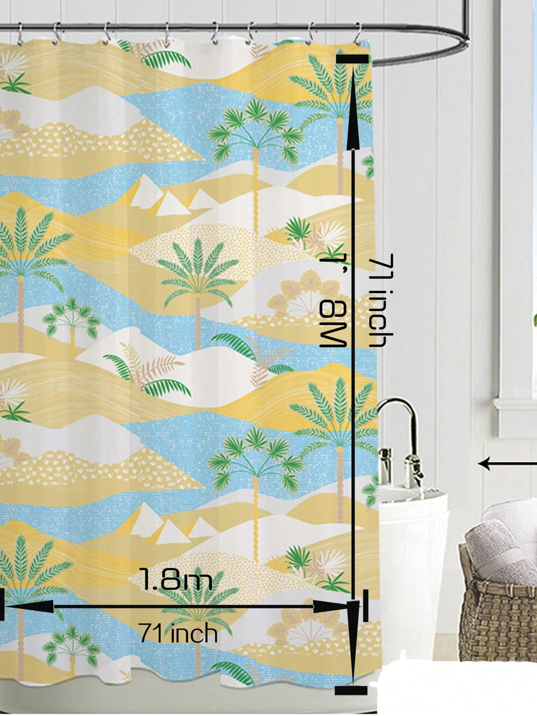 Elevate your bathroom with our Sky Waterproof Printed Shower Curtain. Its waterproof design ensures a fresh and clean bathroom, while its stylish print adds a touch of elegance. Experience the perfect blend of functionality and style with our high-quality shower curtain.