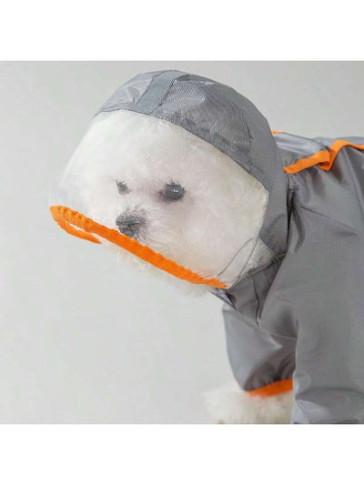 Stay Dry in Style: Waterproof Colorblocking Raincoat for Dogs with Transparent Hat