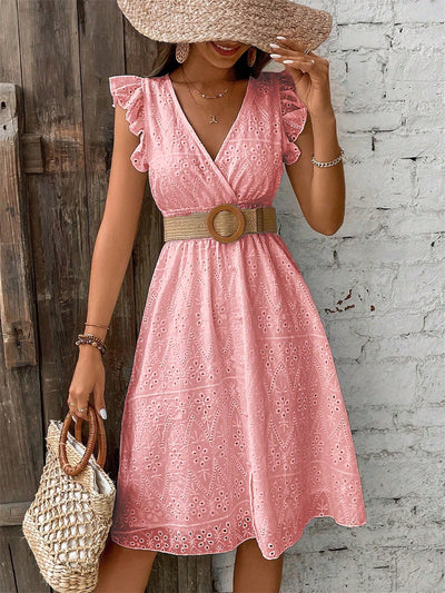 Sweet and Sassy: Women's Embroidered Short Sleeve Summer Dress