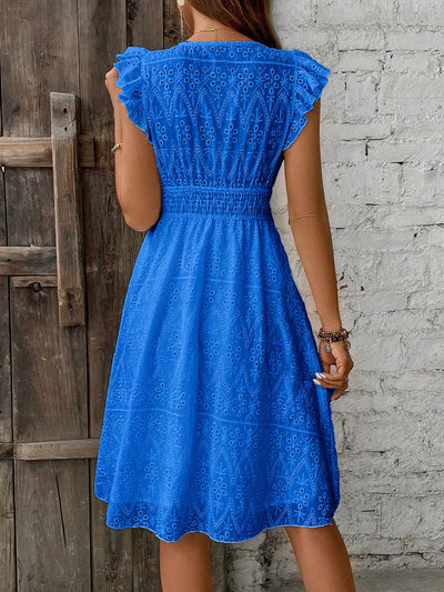 Sweet and Sassy: Women's Embroidered Short Sleeve Summer Dress