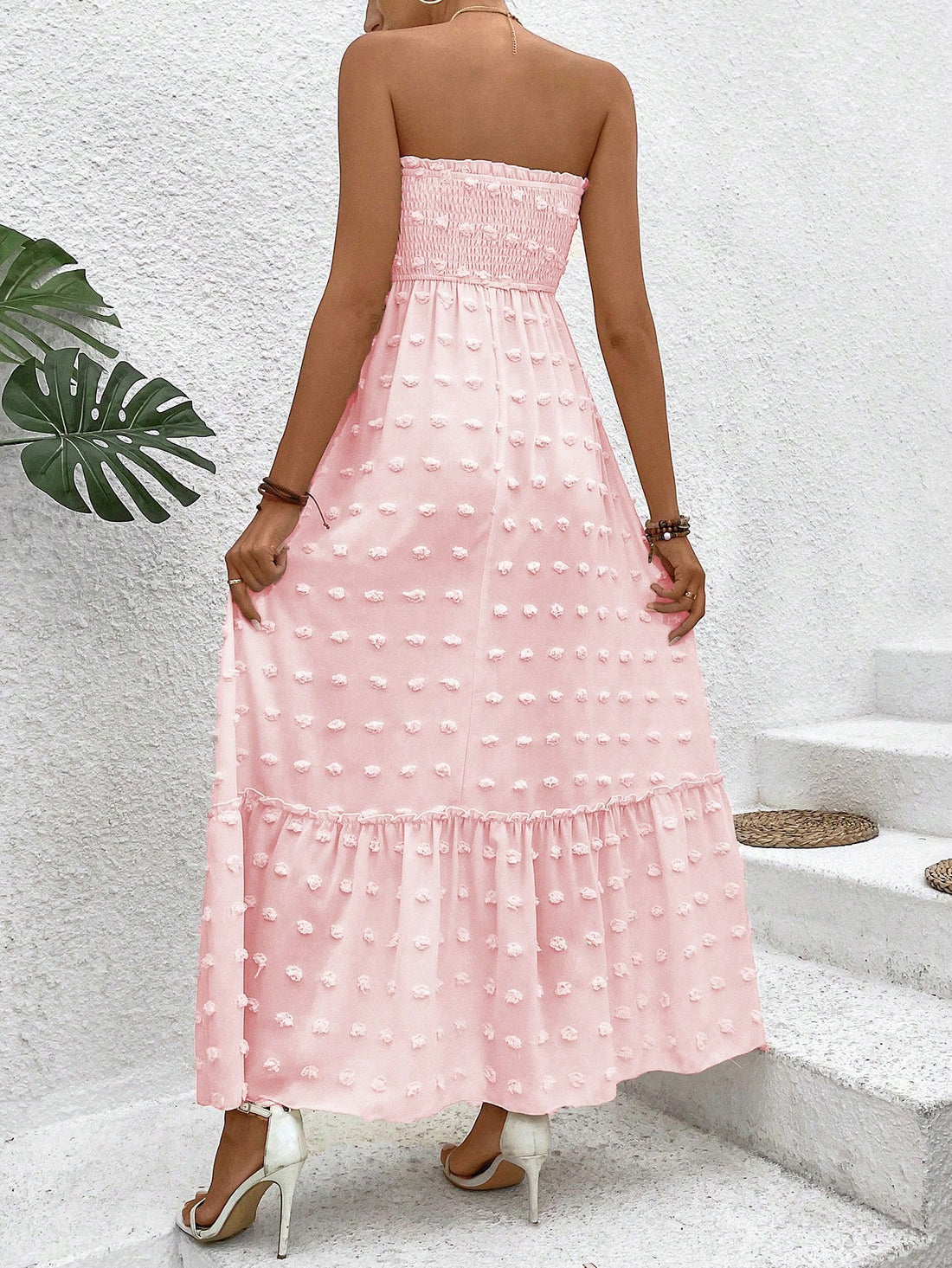 Get ready to turn heads this summer with our Chic 3D Polka Dot Bandeau Dress! Effortlessly stylish, this dress features a playful polka dot design and a comfortable bandeau neckline. Perfect for any summer occasion, it's the must-have dress for a fun and carefree look.