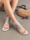 Sparkling Steps: Women's Rhinestone Ankle High Flat Sandals