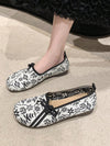 Stylish and Comfortable Red Flat Shoes with Beijing Opera Embroidery