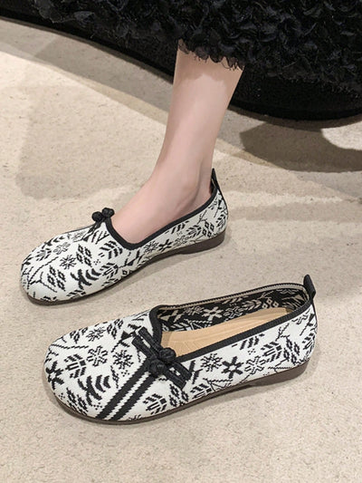 Stylish and Comfortable Red Flat Shoes with Beijing Opera Embroidery