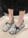 Stylish and Comfortable Red Flat Shoes with Beijing Opera Embroidery