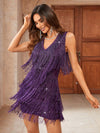 Glamorous Goddess: Fringed Sequined Dress for Women