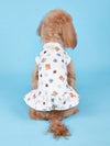 Fruity Fun Pet Dress: Avocado, Lemon, Watermelon, Banana Pattern with Leash Buckle