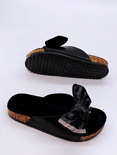 Diamond Sequins Bow Slipper Sandals: Stylish Holiday and Beach Wear for Women