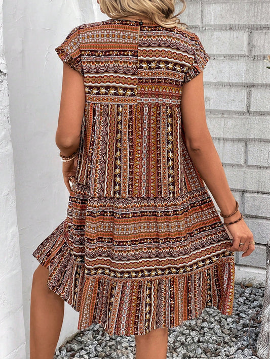 Vintage Vacation Vibes: Summer Printed Holiday Dress