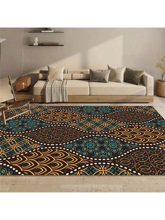 Deluxe Anti-Slip Rug: Elevate Your Home Decor with Washable and Stain-Resistant Rich Patterns
