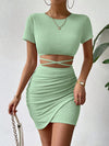 Chic Summer Elegance: Hollow-Out Waist Summer Dress with Crossed Straps