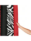 Chic Leopard Print Shower Curtain Set – Black & White with Red Stripes | Stylish Bathroom Decor