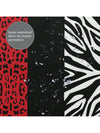 Chic Leopard Print Shower Curtain Set – Black & White with Red Stripes | Stylish Bathroom Decor