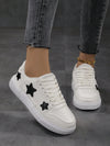 Chic and Comfy: Minimalist White Lace-Up Skate Shoes for Women