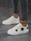 Chic and Comfy: Minimalist White Lace-Up Skate Shoes for Women