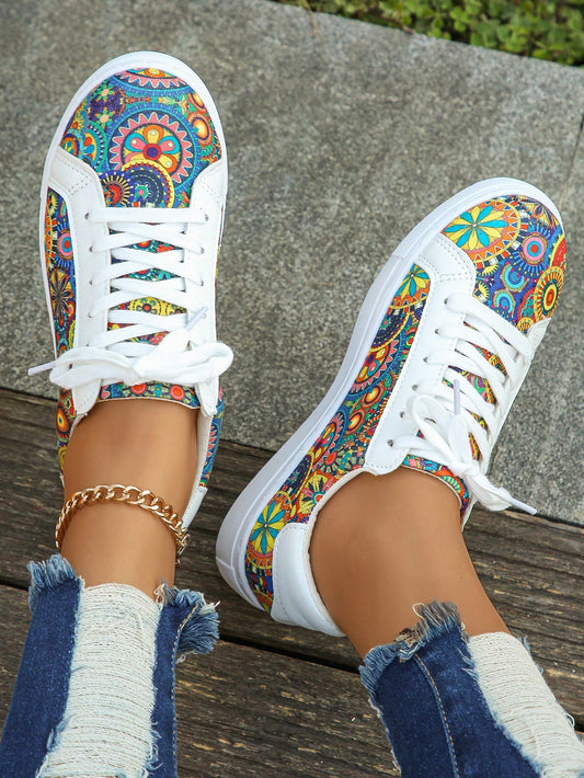 These Colorful Patchwork Comfort Outdoor Sneakers are perfect for traveling and hiking. The unique patchwork design not only adds a pop of color, but also provides ultimate comfort for all-day wear. With their durable construction and slip-resistant soles, these sneakers are ideal for any outdoor adventure.