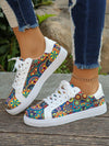 Patchwork Adventure: Women's Colorful Outdoor Sneakers for Traveling and Hiking