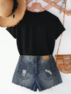 Casual Summer Slogan Tee for Women - Round Neck Short Sleeve T-Shirt