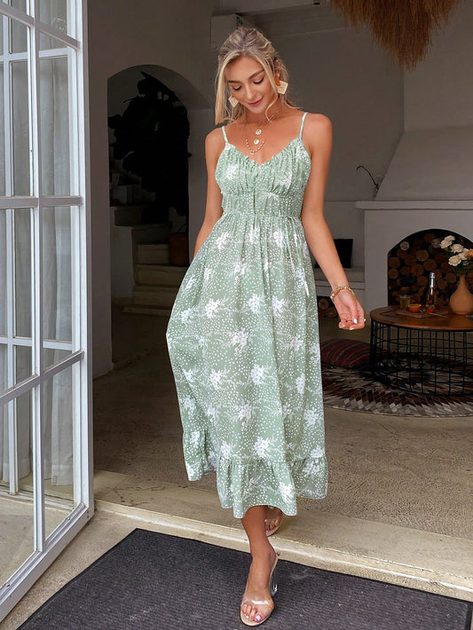 Step into summer with confidence in our Floral Bliss Belted Cami Dress, a must-have for any fashion-forward woman. Featuring a flattering belted waist and a beautiful floral pattern, this dress is perfect for any occasion. Stay cool and stylish all season long in this must-have summer staple.