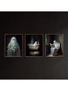 Spooky Halloween Canvas Poster Set - Retro Ghostly Decor for Bedroom Walls