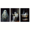 Spooky Halloween Canvas Poster Set - Retro Ghostly Decor for Bedroom Walls