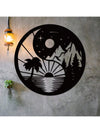 Celestial Harmony Metal Wall Art - Yin Yang Sun Moon Mountain Nature Home Decor