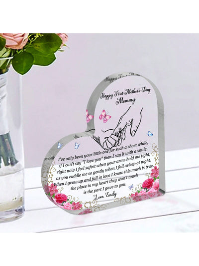 Fluttering Hearts: Acrylic Plaque Mother's Day Gift for Mom