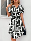 Stylish Independence: Women's Flag Print Short Sleeve Dress