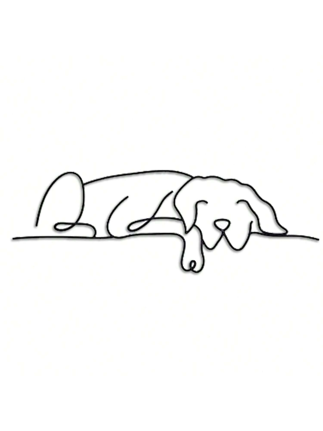 This minimalistic sleeping dog metal wall sign is the perfect gift for animal lovers. Made with high-quality materials, this sleek and stylish piece will add a touch of whimsy to any room. Show off your love for our furry friends while also elevating your home decor with this unique piece.