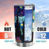 Starry Sky Cat Insulated Stainless Steel Tumbler: Leak Proof Water Cup with Straw for Sports and Fitness