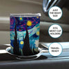 Starry Sky Cat Insulated Stainless Steel Tumbler: Leak Proof Water Cup with Straw for Sports and Fitness