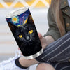 Starry Sky Cat Insulated Stainless Steel Tumbler: Leak Proof Water Cup with Straw for Sports and Fitness