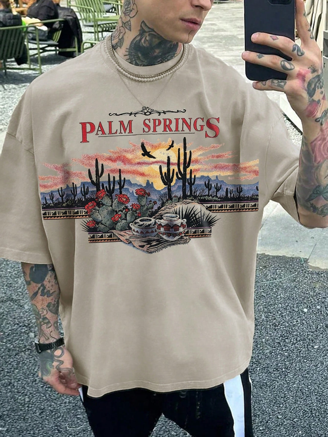 This Men's Summer Vibes Letter and Cactus Printed Short Sleeve T-Shirt is perfect for any summer occasion. Made with high-quality fabric, this shirt features a fun and trendy design that is sure to make you stand out. Show off your summer style with this comfortable and stylish t-shirt.