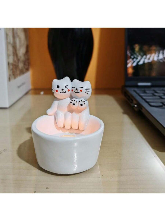 Introducing the Whimsical Resin Craft Cat Shaped Couple Warmer, a delightful and romantic desktop decoration that also serves as an incense burner. Made with high-quality resin and expert craftsmanship, this warmer adds a touch of whimsy and warmth to any room. Perfect for cat lovers and couples alike.