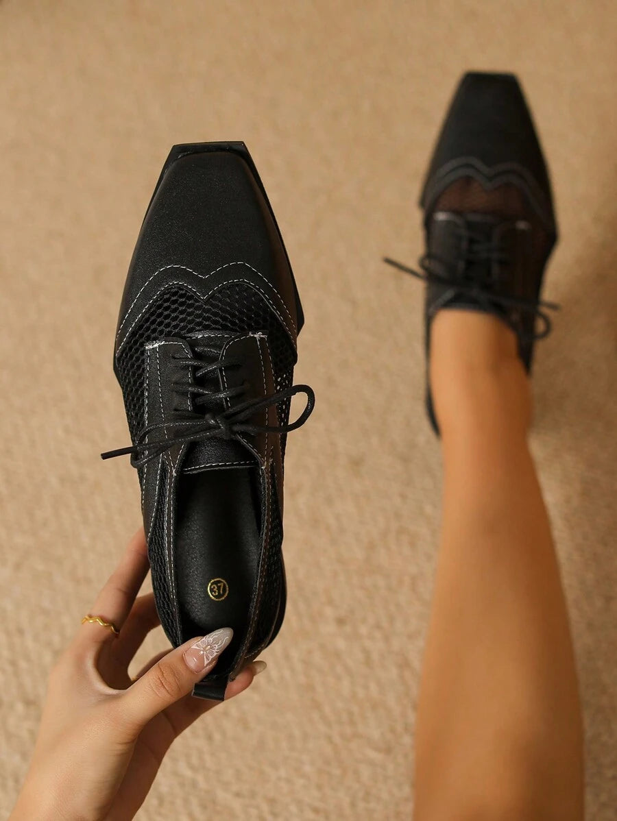 Step out with charm and confidence in these Vintage British Style Lace-Up Black Block Heel Flats. Their timeless lace-up design combined with a sturdy block heel brings a touch of old-school elegance to any outfit. Perfect for dancing through your day, these shoes offer both style and comfort with a playful nod to classic fashion.