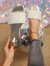 Experience the perfect blend of comfort and style with our Rhinestone Chic Flat <a href="https://canaryhouze.com/collections/women-canvas-shoes" target="_blank" rel="noopener">Sandals</a>. Featuring sparkling rhinestone decor, these sandals add a touch of glamour to any outfit. Slip into these comfortable flats and elevate your fashion game effortlessly.