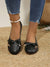 Bow-Embroidered Flower Square-Toed Slouchy Shoes: Comfortable and Stylish Casual Slip-Ons