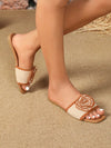 Chic and Comfy Embroidered Flat Sandals with Ankle Strap for Women