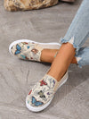 Khaki Butterfly Embroidery Plus Size Sport Shoes: Stylish & Comfortable Athletic Sneakers