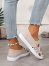 Khaki Butterfly Embroidery Plus Size Sport Shoes: Stylish & Comfortable Athletic Sneakers