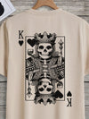 Men's Summer Cool Skull Letter Printed Round Neck T-Shirt