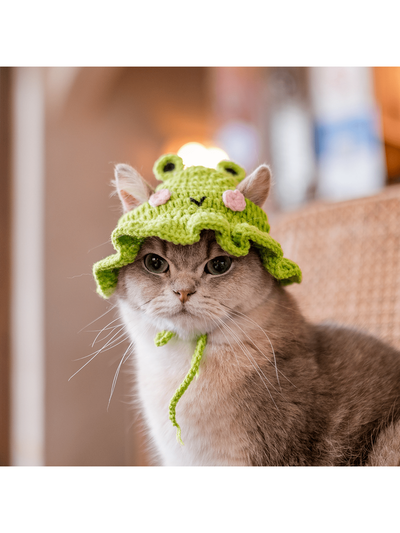 Adorable Knitted Pet Hat with Cute Cartoon Designs - Keep Your Furry Friends Stylish and Warm!