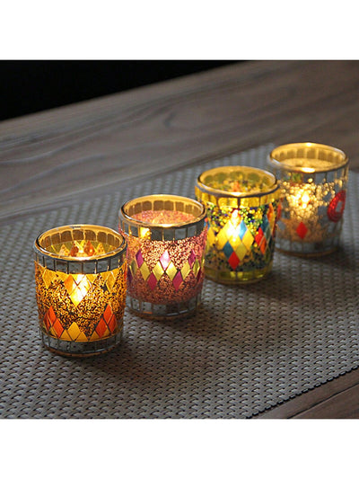 Mosaic Glass Candle Holder: Create a Romantic Atmosphere for Your Special Occasion!