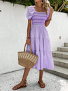 Women's Fashionable Bubble Sleeve V-Neck Dress: Embrace Summer Style