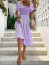 Women's Fashionable Bubble Sleeve V-Neck Dress: Embrace Summer Style