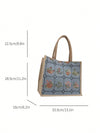 Floral Fantasy: Trendy Canvas Tote Bag with Large Capacity for Lunch Shoulder Armpit Bag