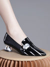 Lotus Elegance: Women's High Heel Shoes with Patent Leather Straps