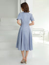 Versatile Office Chic: Long Dress with Waistband Insert Panel